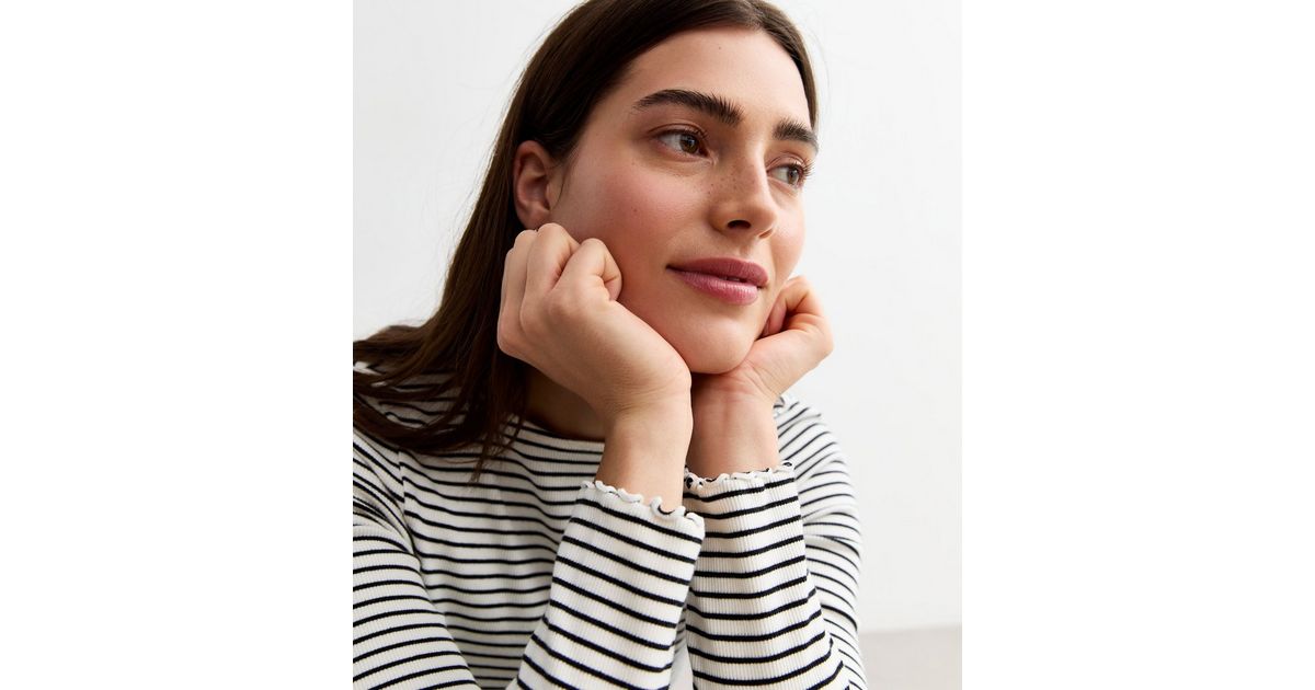 Off-White Striped Long Pullover