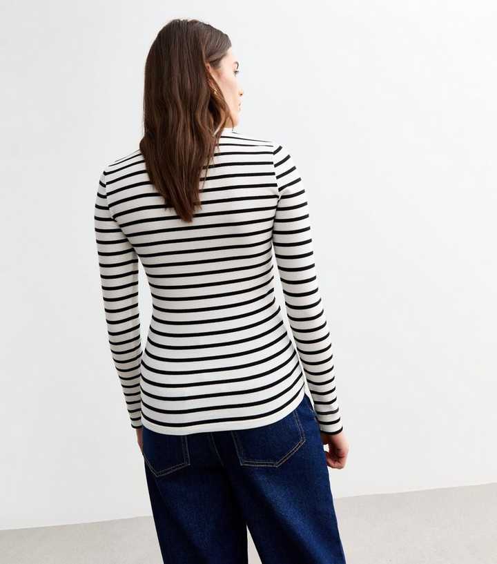 CARCOS Plus Size Striped Top - Women's Crewneck Long Sleeve Henley Blouse 4XL
