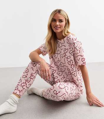 Petite Pink Christmas Candy Cane Long Pyjama Set