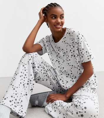 Tall Grey Star Print Long Pyjama Set