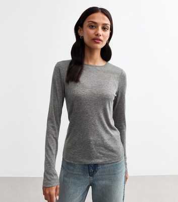 Grey Sheer Long Sleeved Top