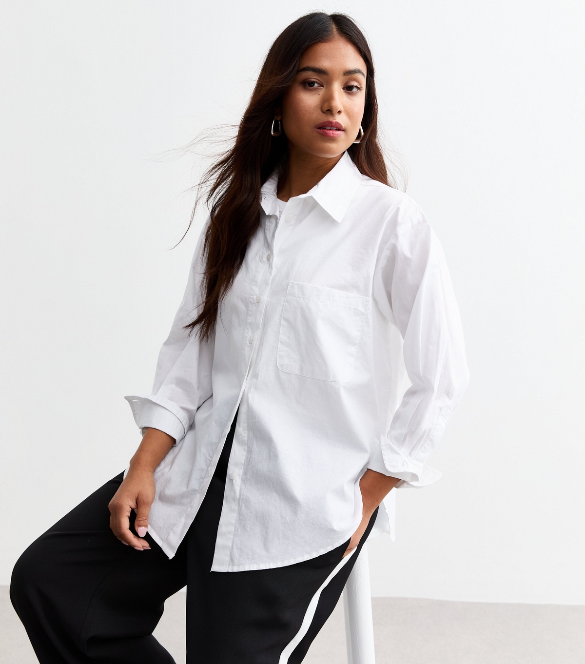 Women's Petite White Poplin Shirt New Look