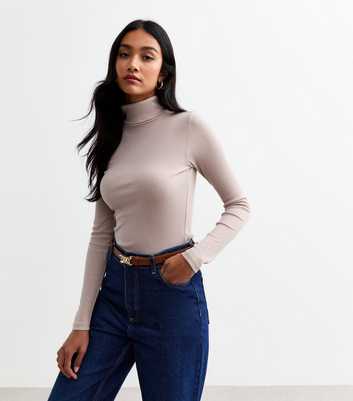 Mink Rib Roll Neck Top 