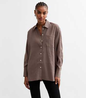 Tall Brown Patch Pocket Relaxed Shirt