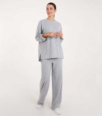 Blue Vanilla Grey Long Sleeve Oversized Lounge Set