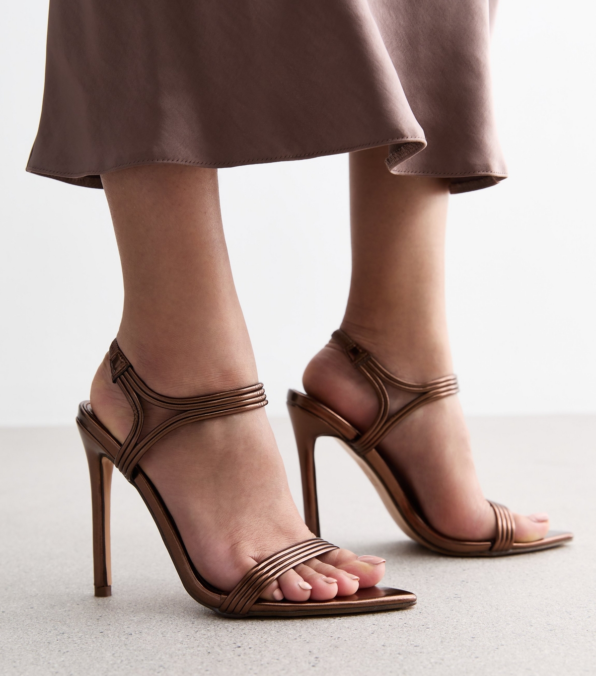 Women's Volta Bronze Heeled Sandals Public Desire New Look