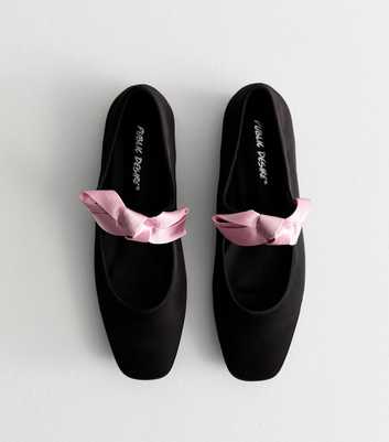 Public Desire Black Bow Ballet Flats