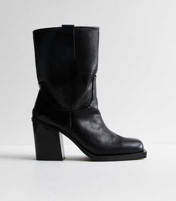 Public Desire Loki Black Block Heel Boots