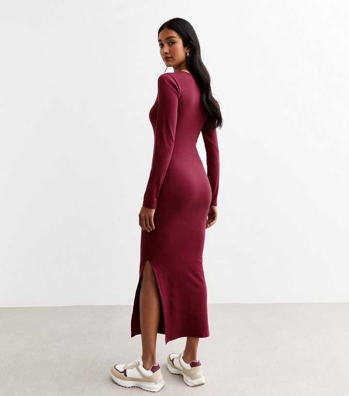 fitted lace wedding dress Linden Berry Bodycon Cape-Sleeve Midi Dress – Club L London main image 0