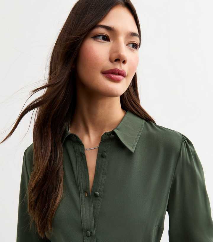 green emerald velvet dress Shirt Dress New Style Linen main image 1