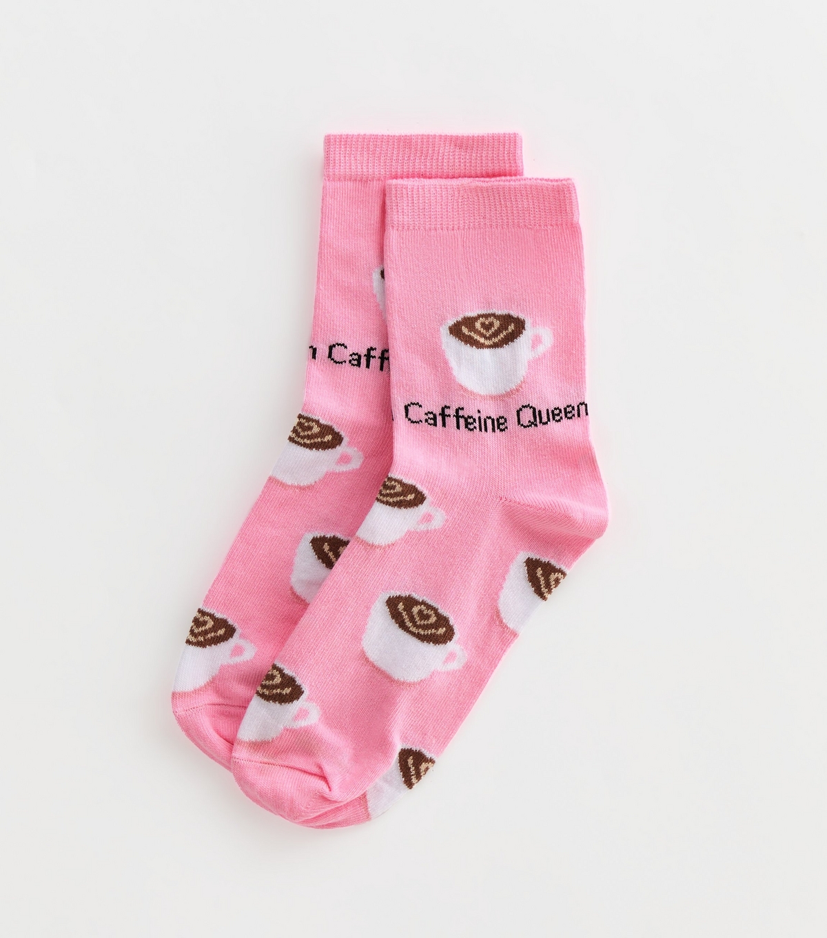 Pink Caffeine Queen Socks New Look