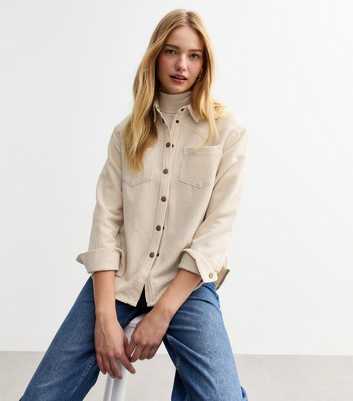 Cream Button Up Corduroy Shirt