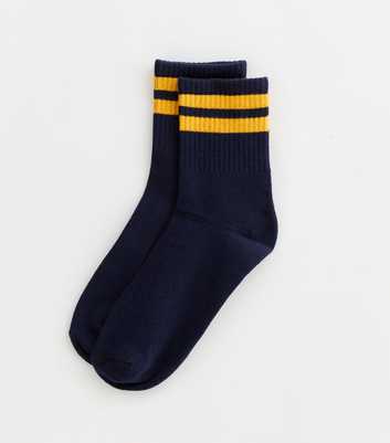 Navy Stripe Tube Socks