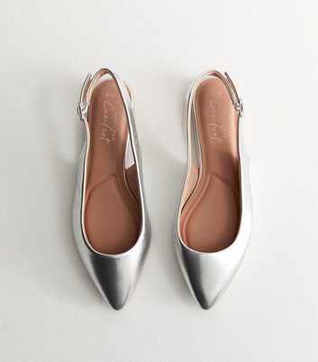 Silver Point Toe Slingback Shoes