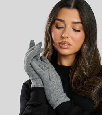 South Beach Grey Knit Touchscreen Gloves