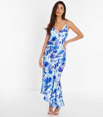 QUIZ Blue Marble Cami Maxi Dress