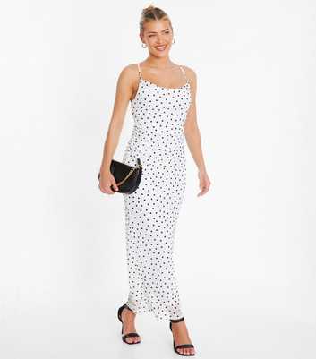 QUIZ White Polka Dot Strappy Maxi Dress