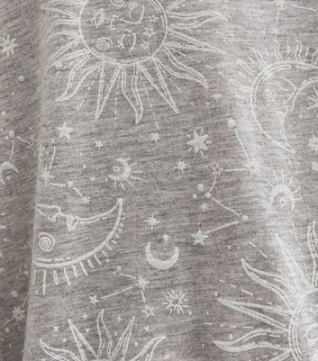 Grey Sun Moon Print Pyjama Set New Look