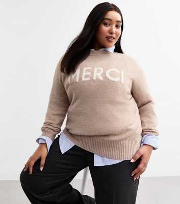 Curves Mink Merci Slogan Jumper