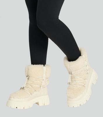 New look cream boots online