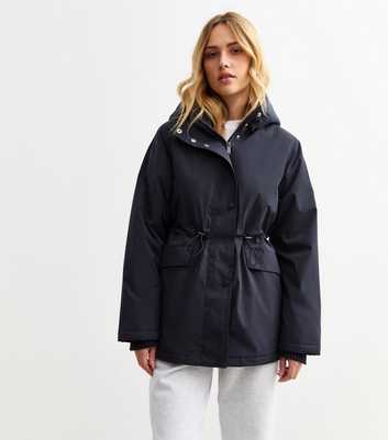 Navy Toggle Waist Padded Shell Jacket