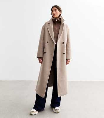 Beige Relaxed Tailored Coat