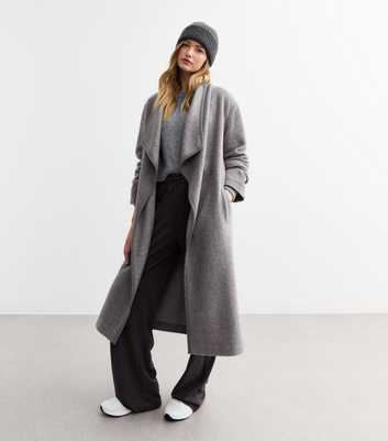 Grey Belted Blanket Coat