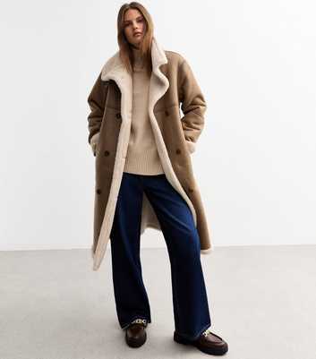 Mink Faux Shearling Fleece Trim Jacket