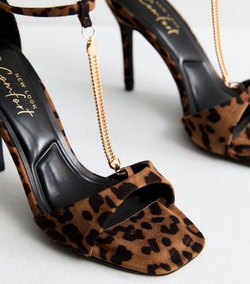 Cheetah print sandal heels best sale