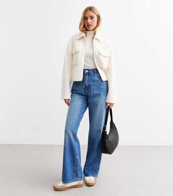 Blue Belted Wide Leg Jeans 