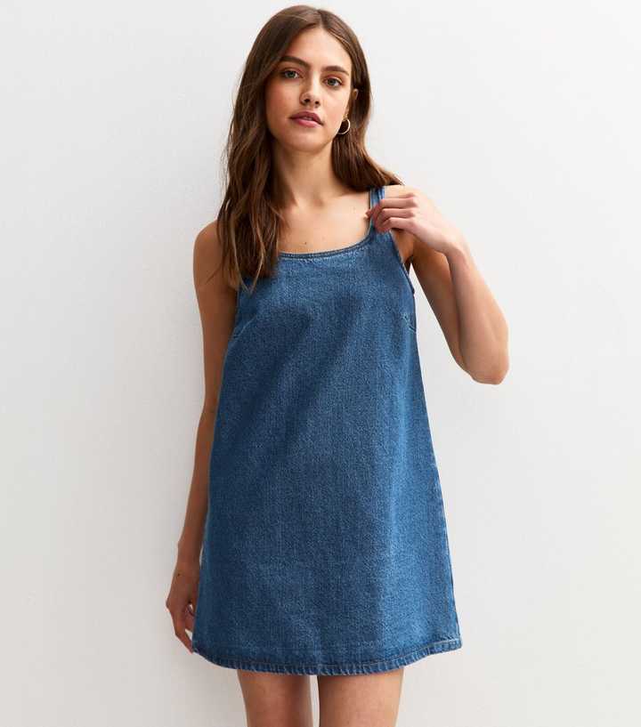 Blue A Line Denim Dress | New Look Blue A Line Denim Dress | New Look
