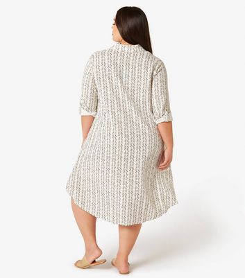 Apricot Curve Chevron-Patterned Shirt Dress New Look