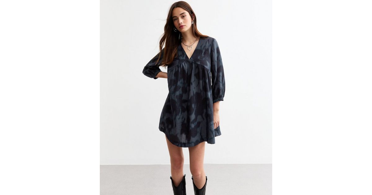 Viva 2 4 Smock Dress Black Aop Flower