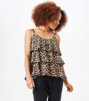 Gini London Leopard Print Tiered Cami Top