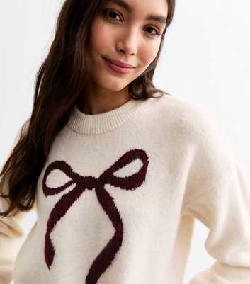 Off White Bow Knit Jumper