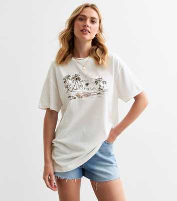 White Dolce Vita Oversized Graphic T-Shirt 