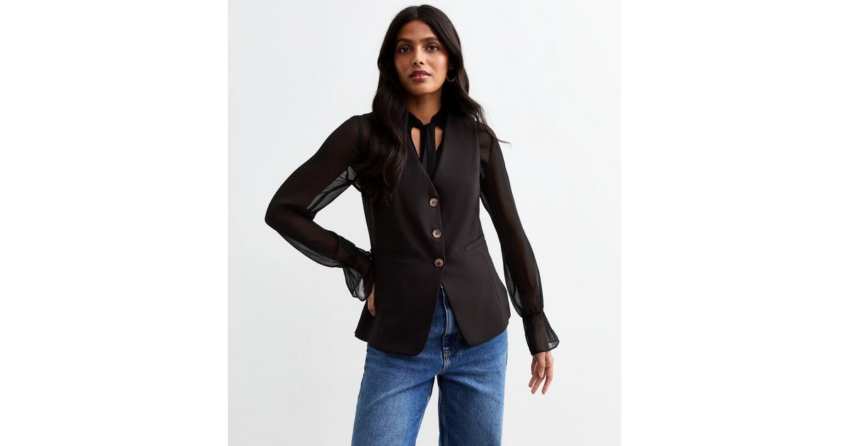 Longline Waistcoat in Nero