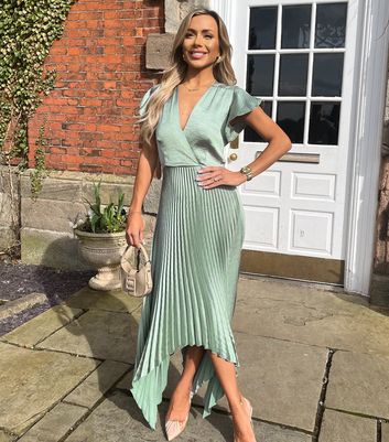 Mint green midi dress best sale