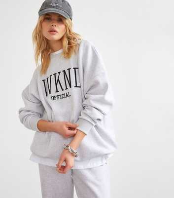 WKNDGIRL Grey Marl Oversized Sweatshirt