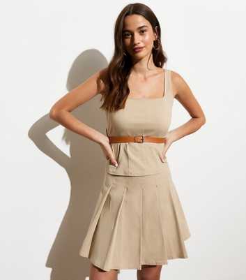 Cameo Rose Cream Pleated Mini Skirt