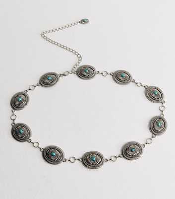 Silver Tone Chain Disc Belt 