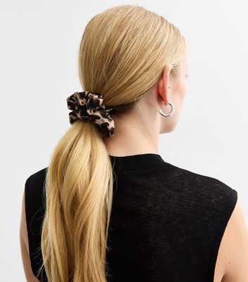 Brown Leopard Print Hair Scrunchie