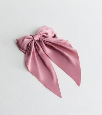 Pink Satin Bow Hair Clip | New Look