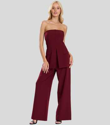 Finding Friday Burgundy Wide Leg Trousers