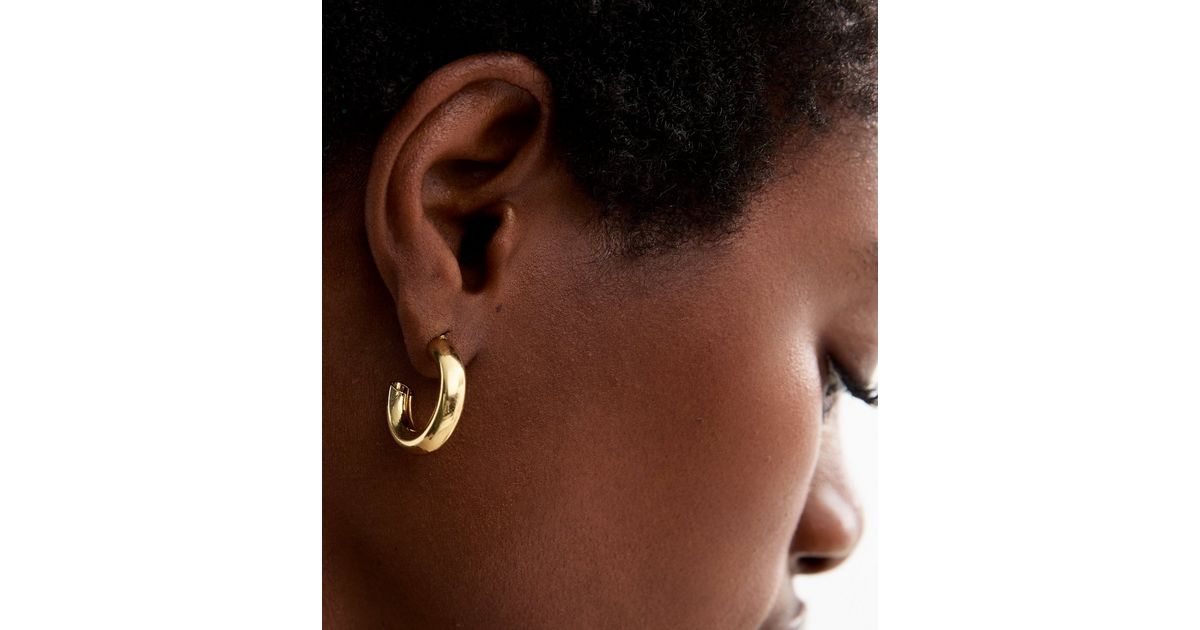 18ct Gold Plated Small Hoop Earrings New Look