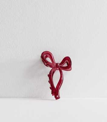 Red Transparent Bow Hair Claw Clip