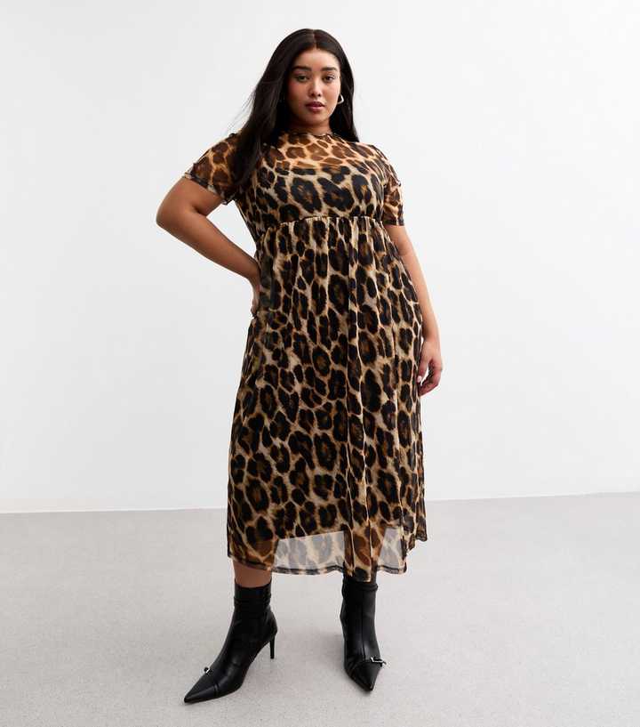 Pink Boutique Green Satin Leopard Print Dress Satin Robe Women's