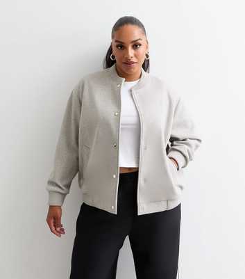 Curves Grey Bomber Jacket