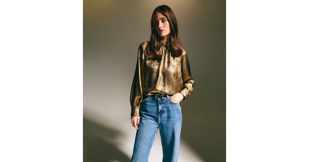 Sofie - Metallic blouse - Glitter blouse