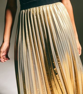 Gold pleated skirt 60 hotsell